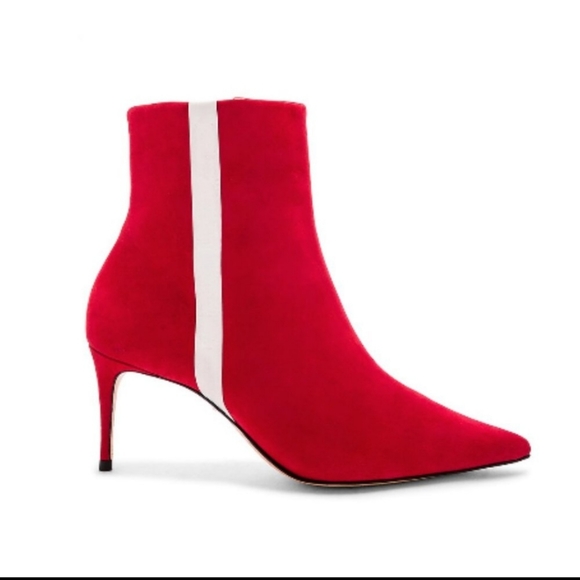 NWT Schuts Red Suede Tuxedo Stripe Adrien Ankle Booties - Picture 3 of 17